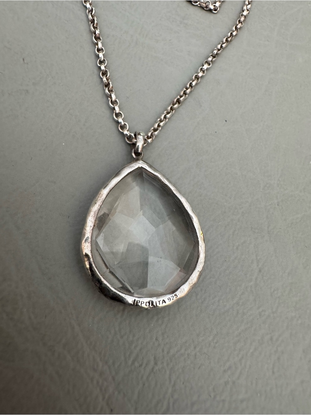 Ippolita Sterling Silver Teardrop Clear Quartz Pendant - Picture 5 of 8